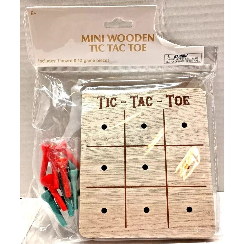 TIC TAC TOE GAME  WOOD TRAVEL GAME KIDS CLASSIC TOY NIP